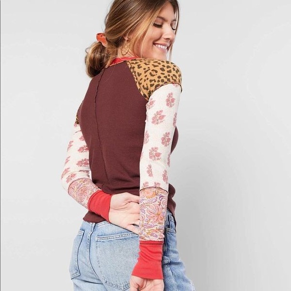 Multicolor Patchwork Long Sleeve Top - Picture 2 of 12